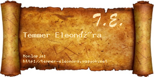 Temmer Eleonóra névjegykártya