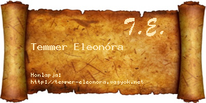Temmer Eleonóra névjegykártya